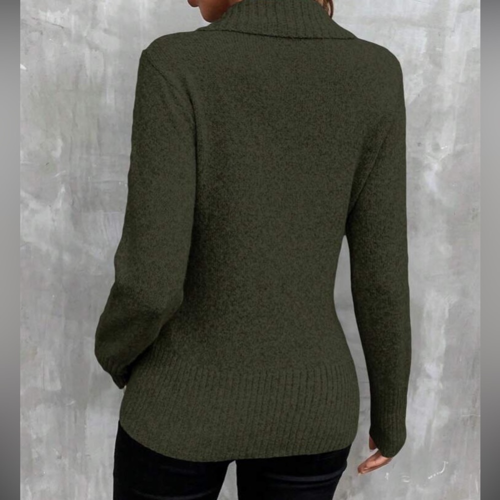 Boho shawl button detail sweater top - Picture 14 of 16